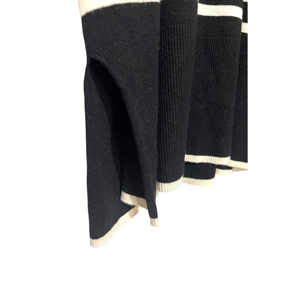 Vero Moda Happiness Black Cream Striped Fine Knit Pullover Sweater Women XLarge - Picture 10 of 12